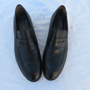 Johnston and Murphy Black Waterproof Penny Loafers